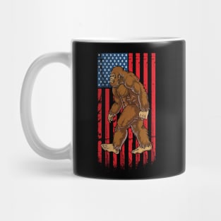 Funny Bigfoot American Flag Mug